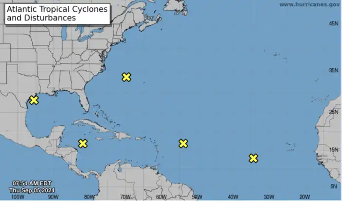 El Centro Nacional de Huracanes vigila cinco actividades que se dirigen hacia América. 