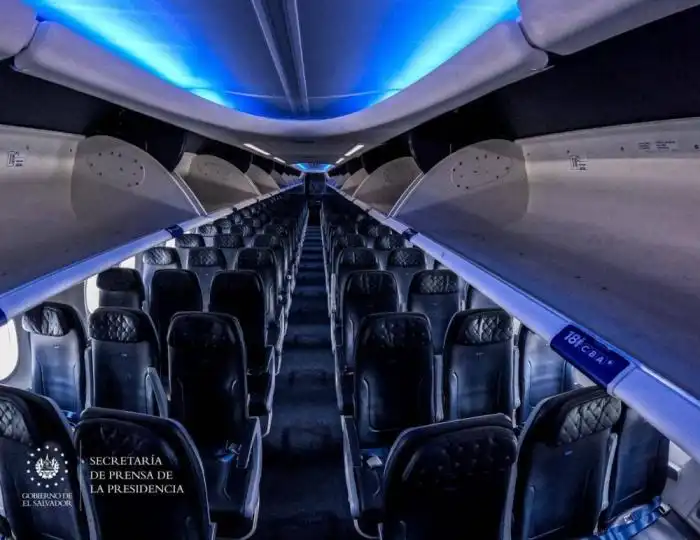 Interior de un avión operado por Copa Airlines. /Secretaría de Presidencia