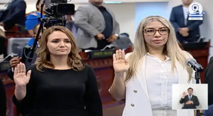 Roxana Soriano de Viaud juramenta como presidenta del TSE para el periodo 2024-2029. / Imagen de video de Asamblea Legislativa.