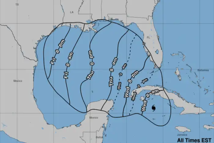 Esta es la hora y día previstos que arriben los vientos, según la NOAA.