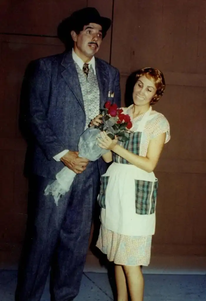 El Profesor Jirafales (Rubén Aguirre) y Doña Florinda, eternos enamorados en la ficción de