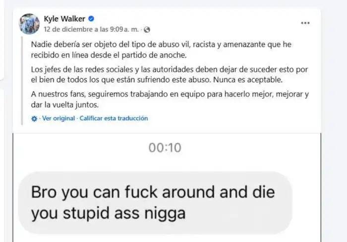 El insulto que reciibió en redes sociales. 